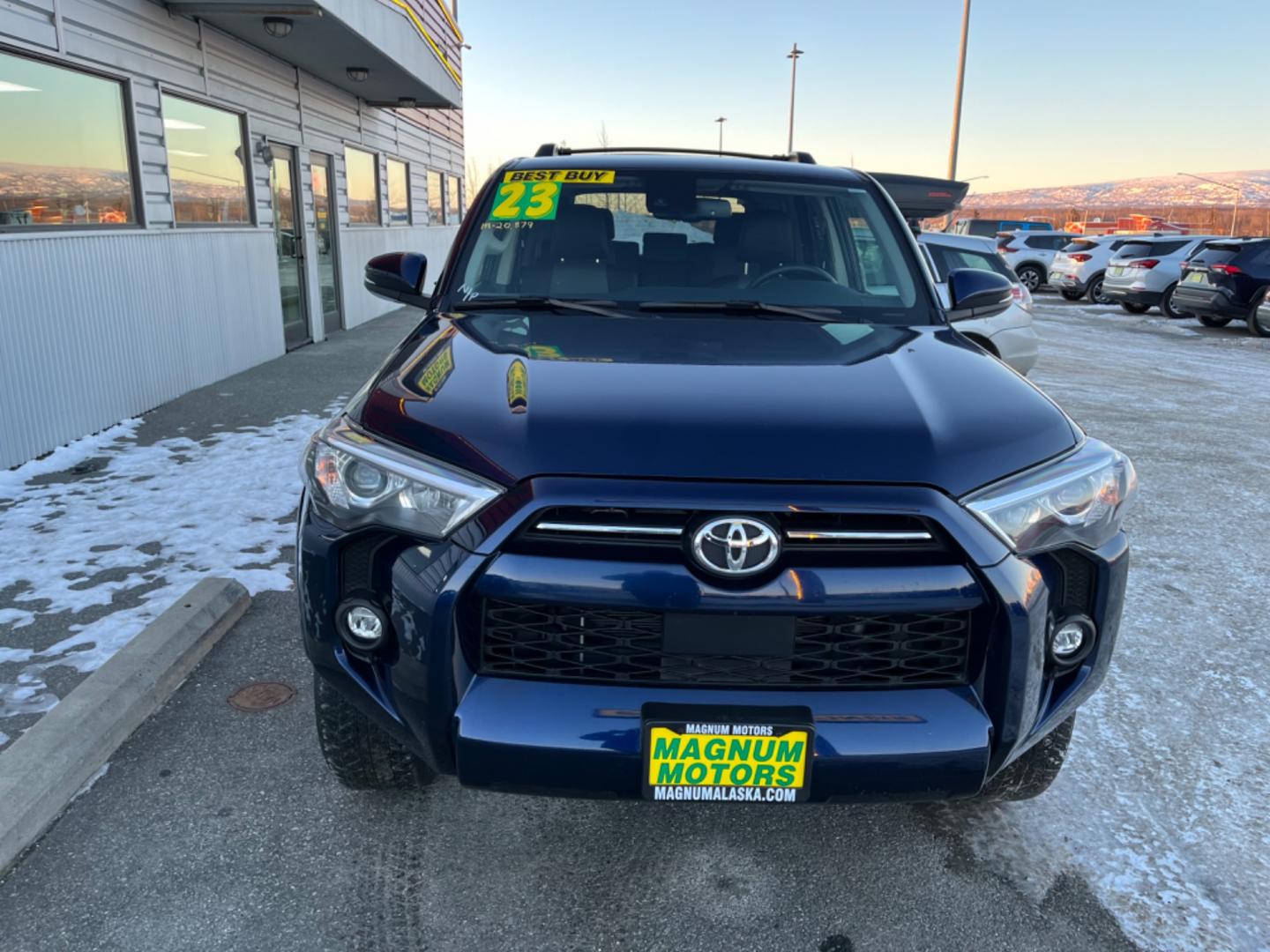 2023 Blue /black leather Toyota 4Runner SR5 Premium 4WD (JTENU5JR5P6) with an 4.0L V6 DOHC 24V engine, 5A transmission, located at 1960 Industrial Drive, Wasilla, 99654, (907) 274-2277, 61.573475, -149.400146 - Photo#7